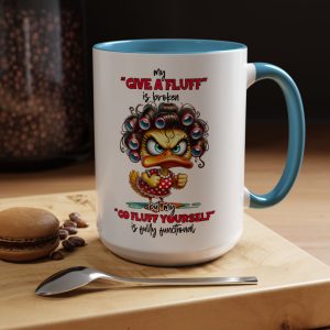 Accent Coffee Mug - Go Fluff Yourself Design, Funny Gift for Coffee Lovers, Humor Mug, Fun Home Decor, Quirky Cup