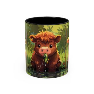 Playful Cow Accent Coffee Mug, Cute Animal Design Mug, Gift for Cow Lovers, Farmhouse Kitchen Decor, Fun Coffee Cup